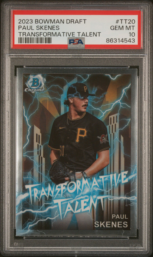 Graded 2023 Topps Bowman Draft Paul Skenes #TT20 Transformative Talent Rookie RC Baseball Card PSA 10 Gem Mint