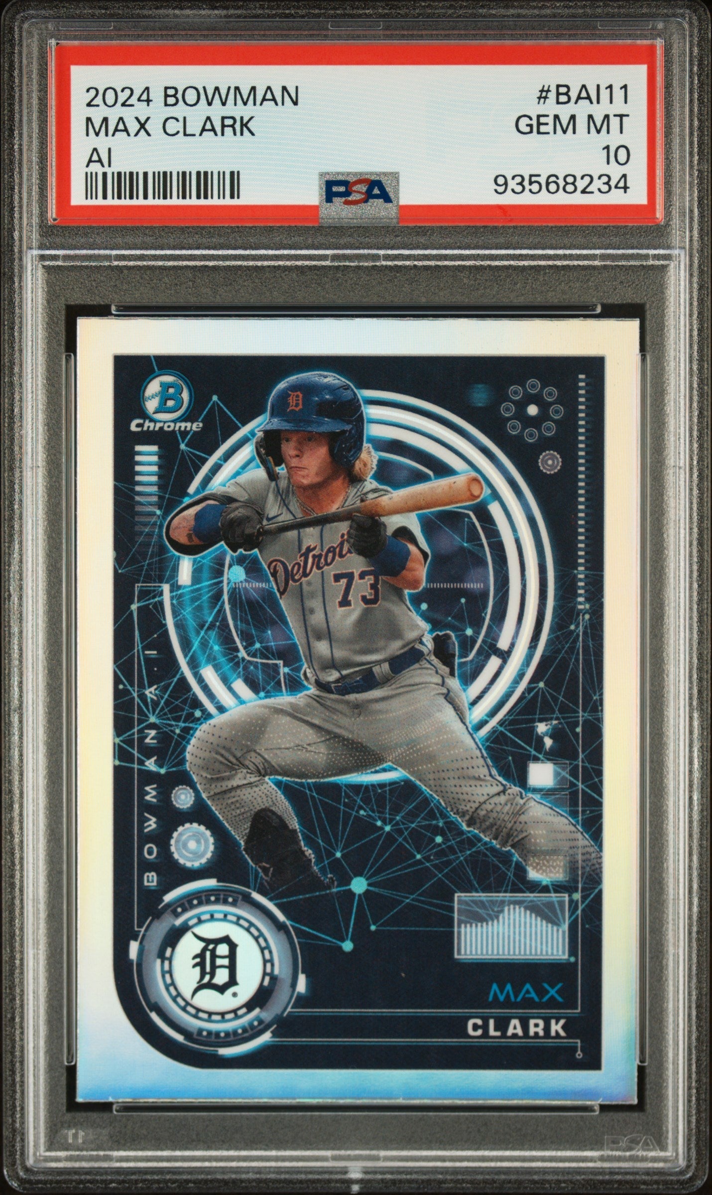 Graded 2024 Topps Bowman Max Clark #BAI11 AI Rookie RC Baseball Card PSA 10 Gem Mint - Sport Cards