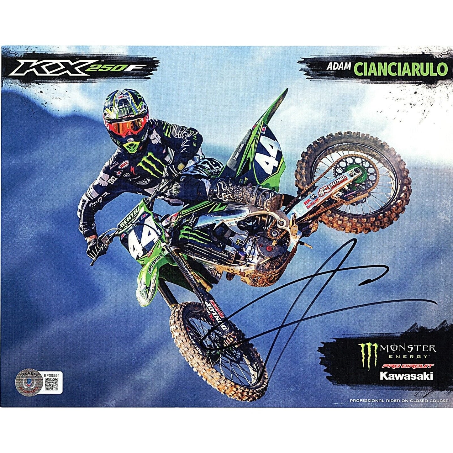 Adam Cianciarulo Autographed 8x10 Inch Motocross Photo — Beckett Authentication