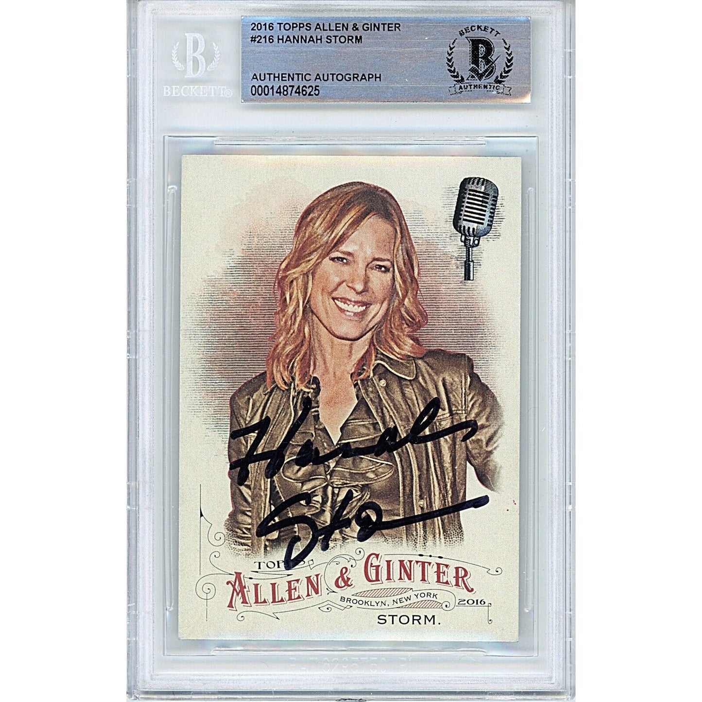 2016 Topps Allen and Ginter #216 — Hannah Storm ESPN Autographed Trading Card — Beckett Authentication - Sport Cards