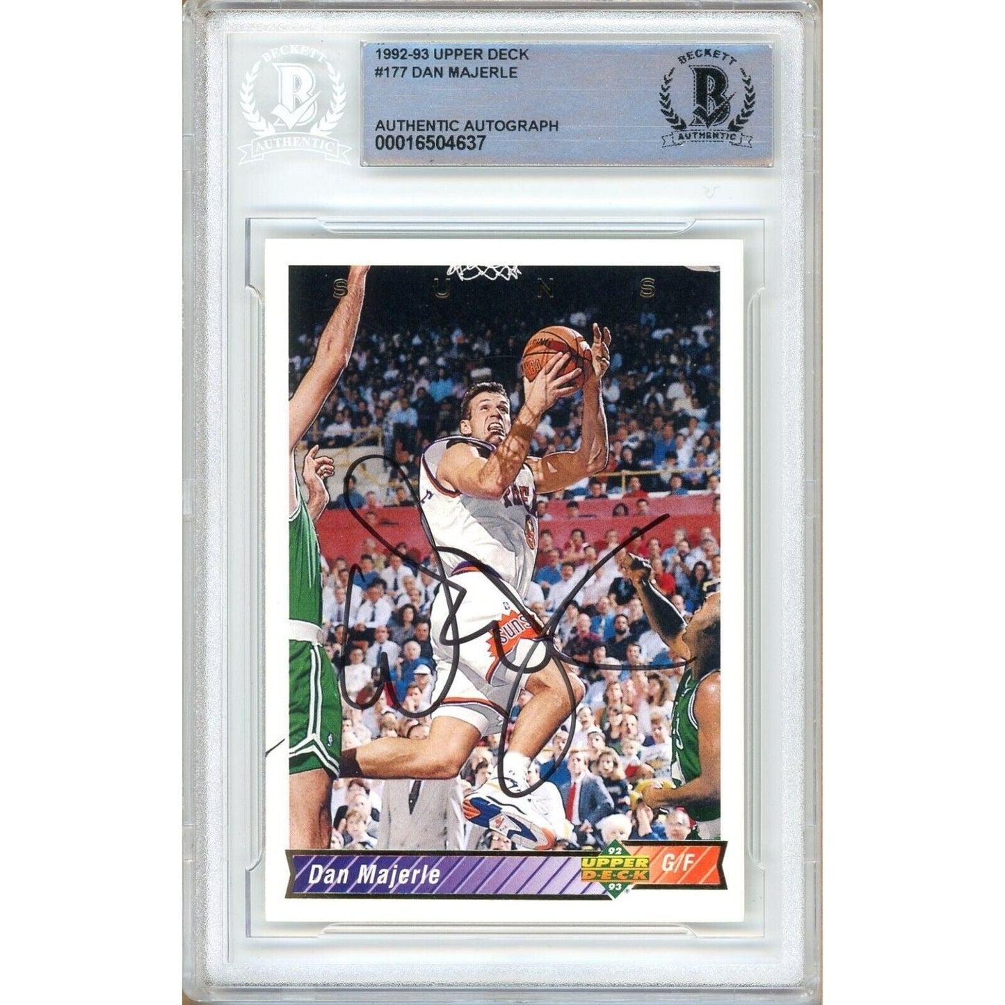 1992-93 Upper Deck #177 — Dan Majerle Phoenix Suns Autographed Trading Card — Beckett Authentication