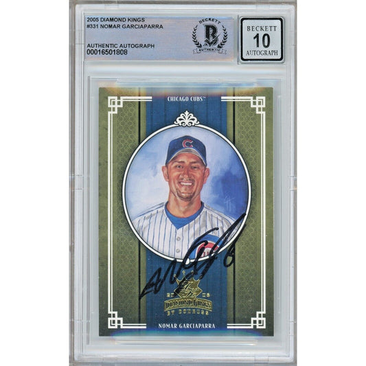 Nomar Garciaparra Chicago Cubs Autograph 2005 Diamond Kings BGS Auto 10 Graded Slab