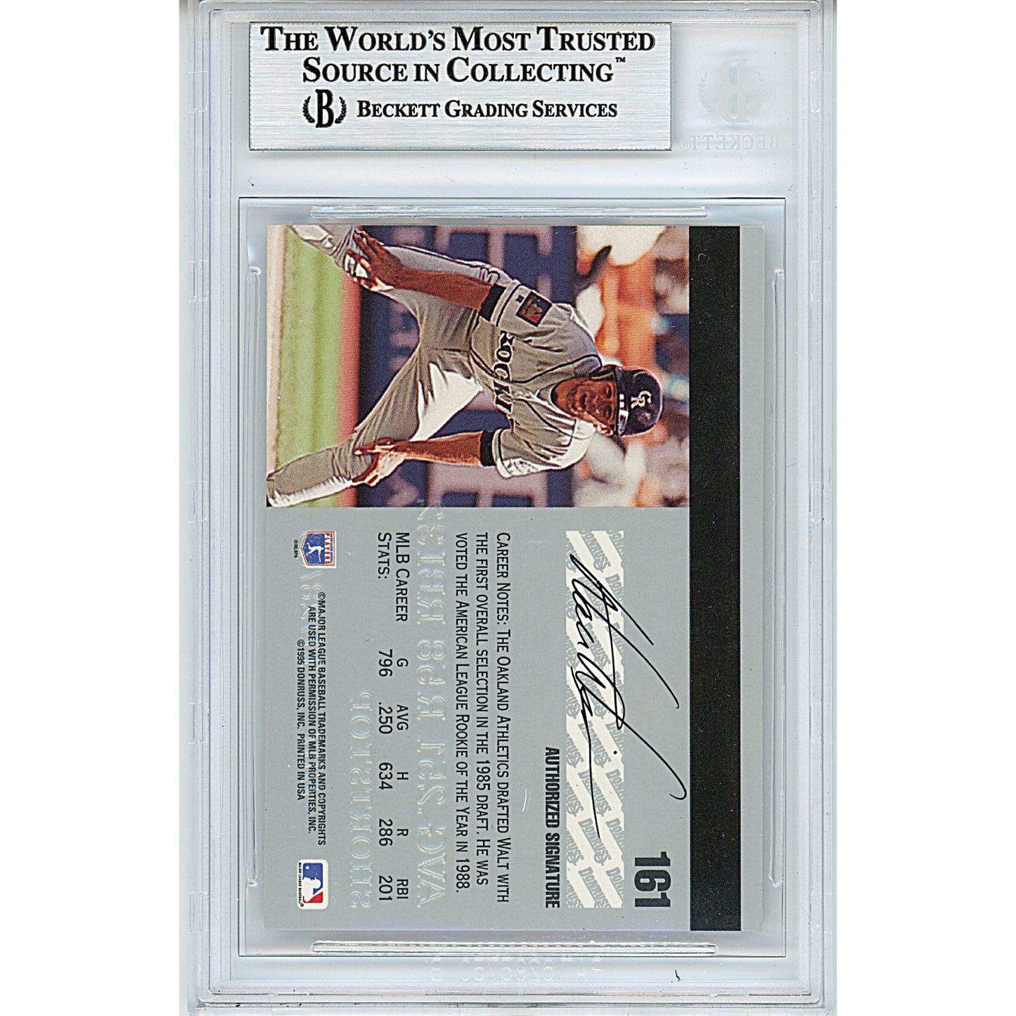 Walt Weiss Signed Colorado Rockies 1995 Studio Baseball Card Beckett Authentic Auto Slab