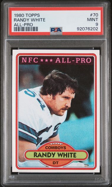 Graded 1980 Topps Randy White #70 Football Card PSA 9 Mint - Sport Cards