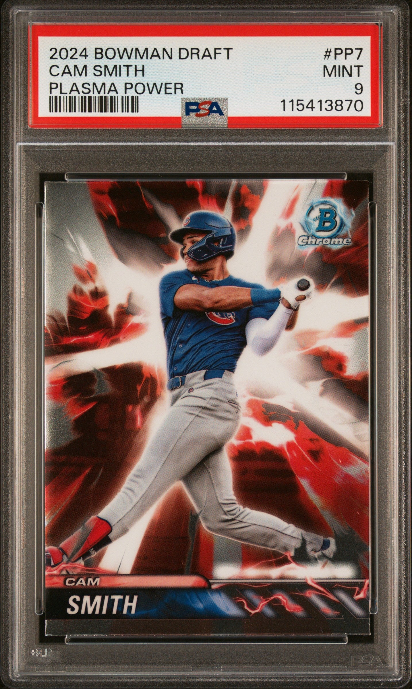 Graded 2024 Topps Bowman Draft Cam Smith #PP7 Plasma Power Rookie RC Baseball Card PSA 9 Mint