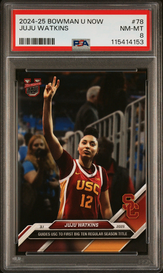 Graded 2024 Topps Bowman U Now JuJu Watkins #78 Rookie RC Basketball Card PSA 8 Near Mint