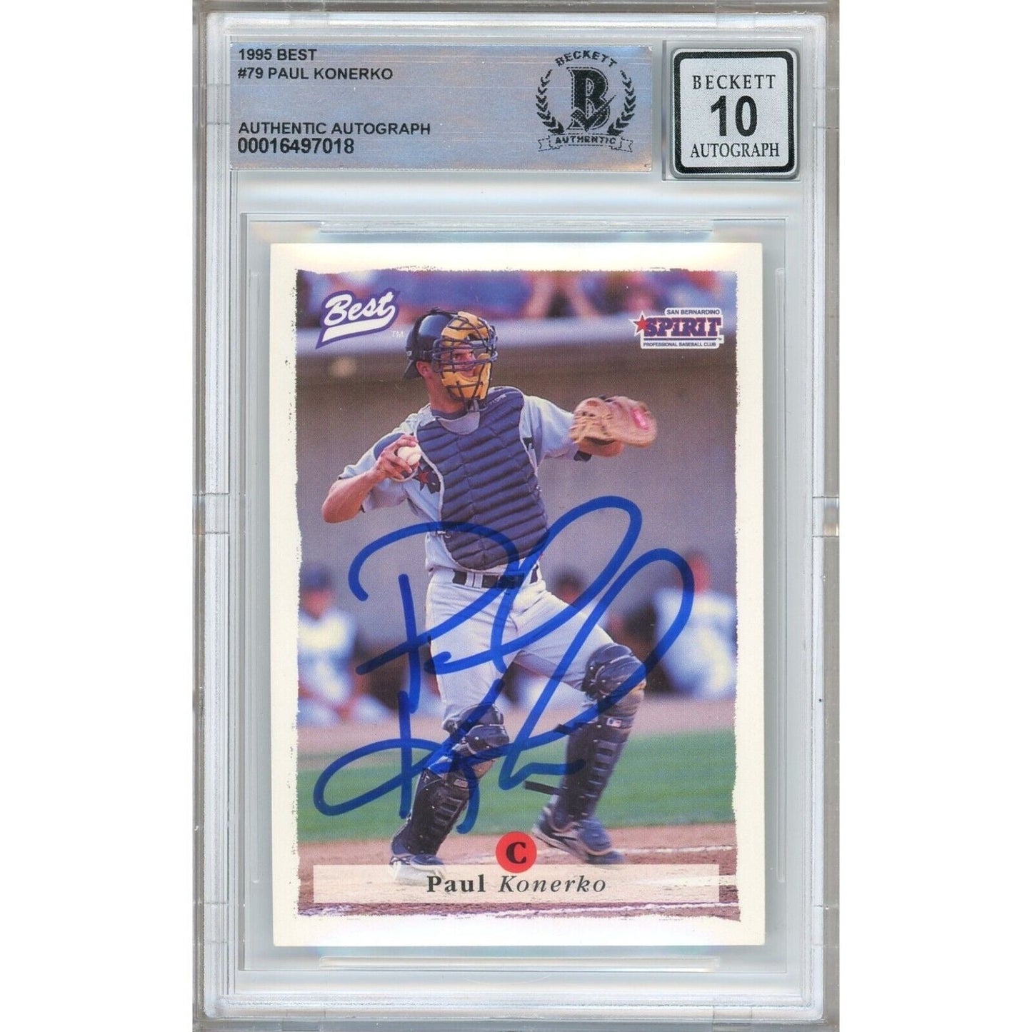 Paul Konerko Los Angeles Dodgers Signed 1995 Best Rookie Card BGS Auto 10 Graded RC