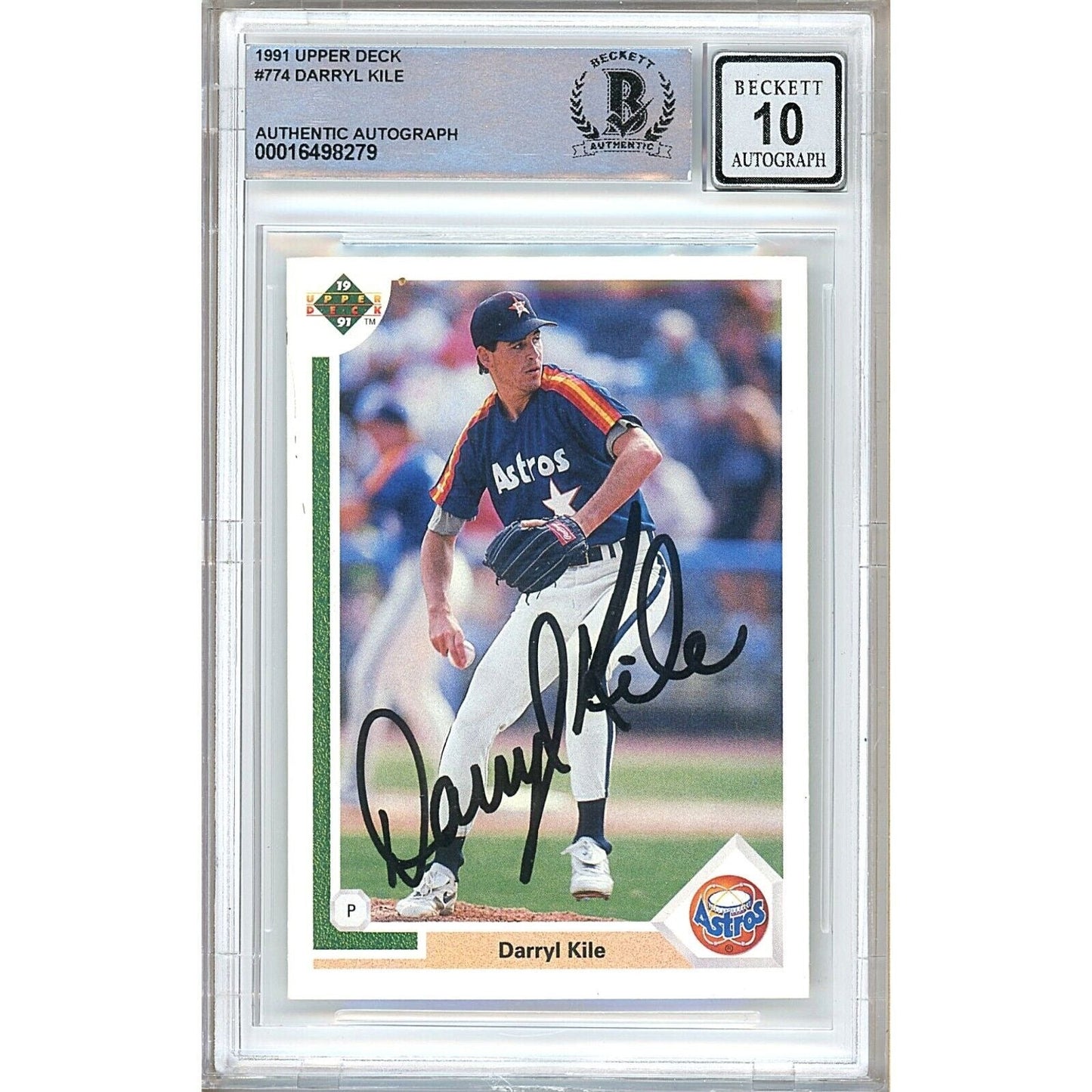 1991 Upper Deck #774 — Darryl Kile Houston Astros Autographed Trading Card — Beckett Authentication