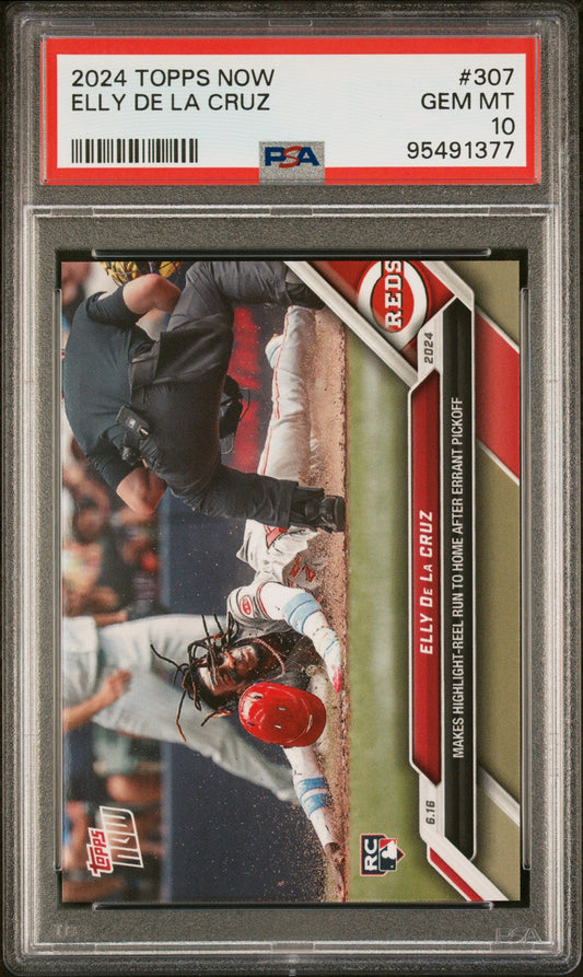 Graded 2024 Topps Now Elly De La Cruz #307 Rookie RC Baseball Card PSA 10 Gem Mint
