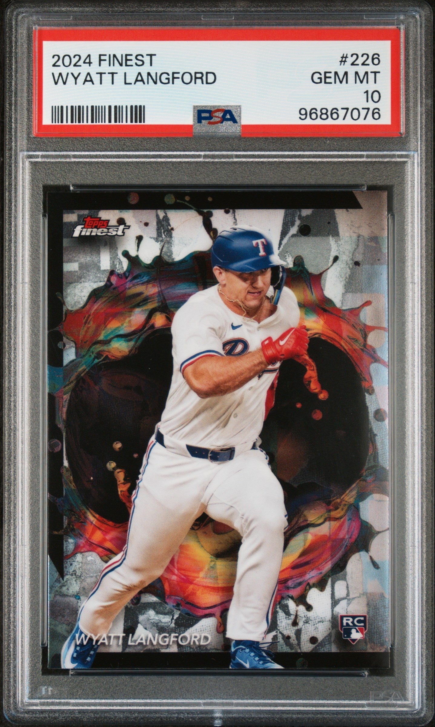 Graded 2024 Topps Finest Wyatt Langford #226 Rookie RC Baseball Card PSA 10 Gem Mint