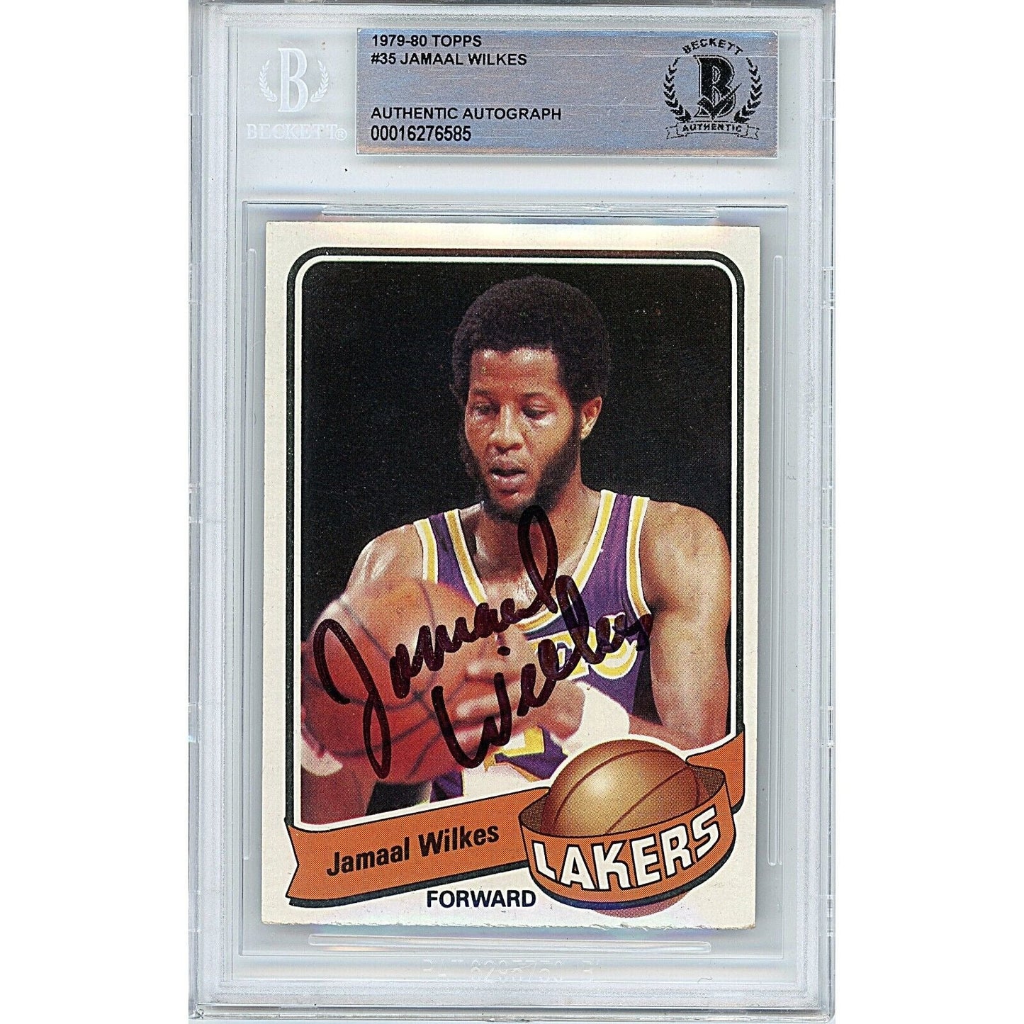 1979 Topps #35 — Jamaal Wilkes Los Angeles Lakers Autographed Trading Card — Beckett Authentication
