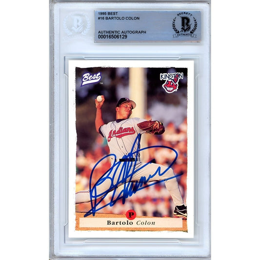1995 Team Best #16 — Bartolo Colon Cleveland Indians Autographed Trading Card — Beckett Authentication
