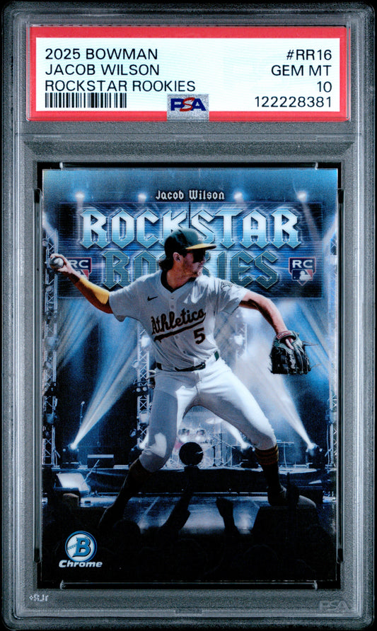Graded 2025 Topps Bowman Jacob Wilson #RR16 Rockstar Rookies Rookie RC Baseball Card PSA 10 Gem Mint