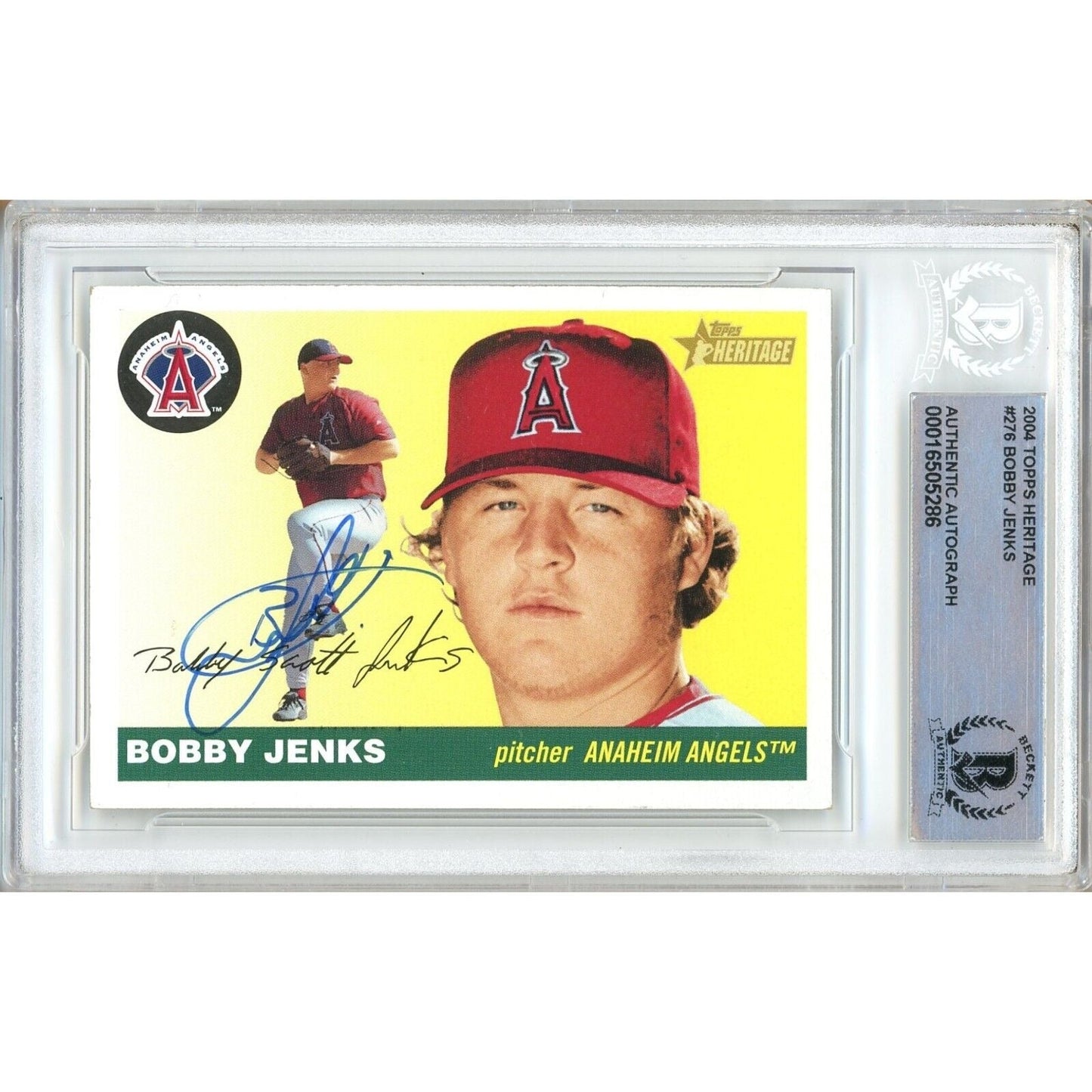 2004 Topps #276 — Bobby Jenks LA Angels Autographed Trading Card — Beckett Authentication