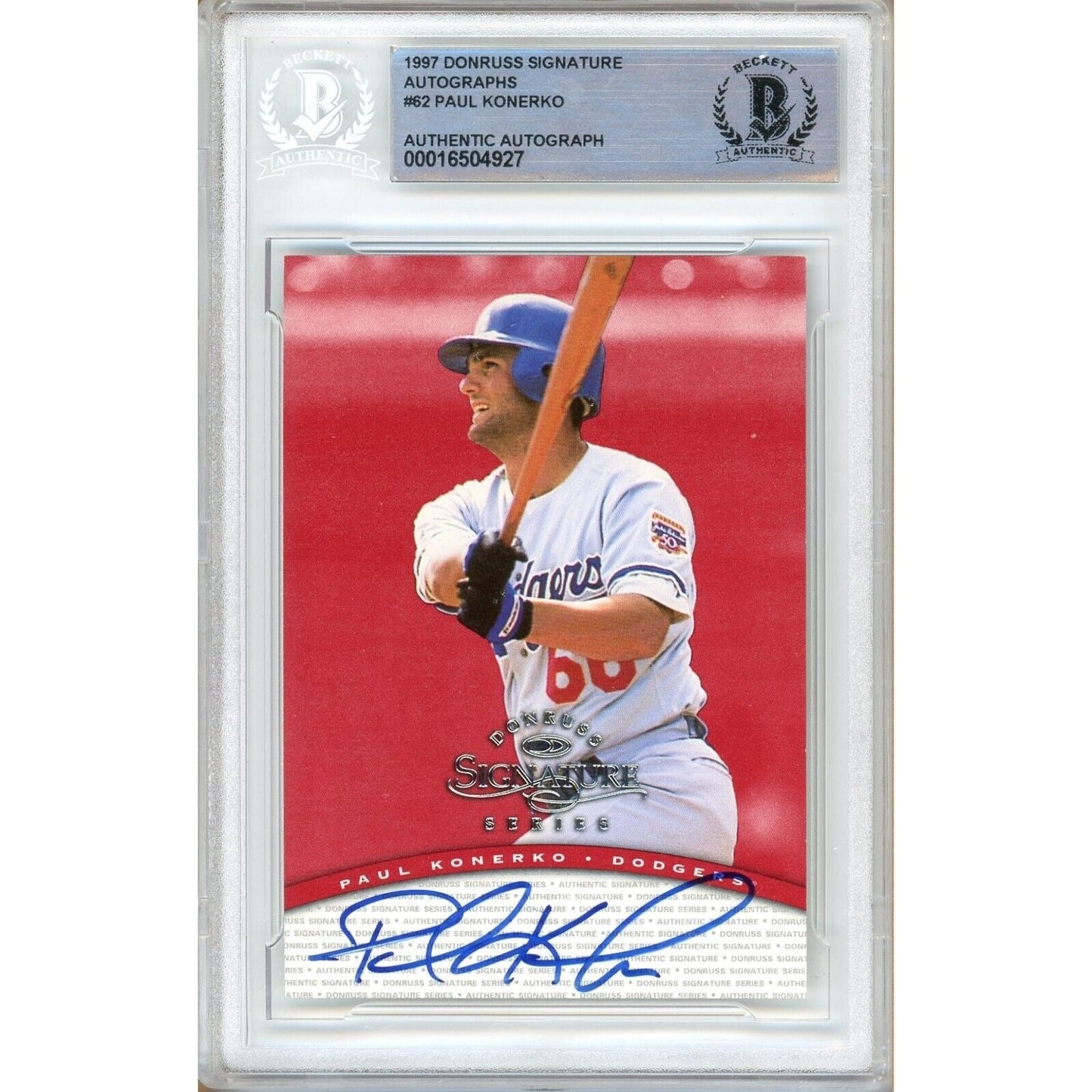 Paul Konerko LA Dodgers Signed 1997 Donruss Signatures Autographs Card Beckett Auto