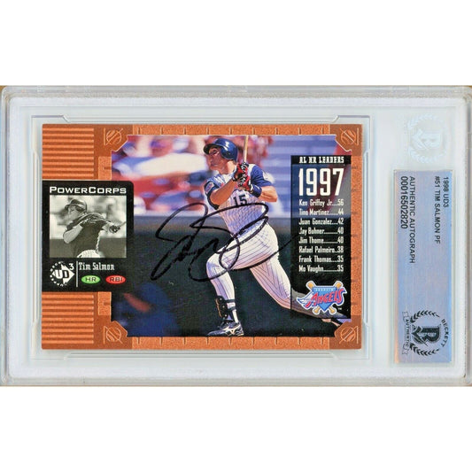 Tim Salmon Anaheim Angels Signed 1998 UD3 Baseball Card Beckett Authentic Auto Slab