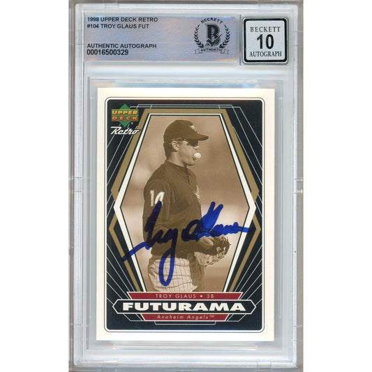 Troy Glaus LA Angels Signed 1998 Upper Deck Retro Rookie Card BGS Auto 10 Graded Slab